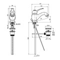 Смеситель для раковины Lamp ,хром , с донным клапаном /F3301CR/ 