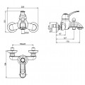 Смеситель бронзовый для ванны Carlo Frattini Lamp F3304/1BR 