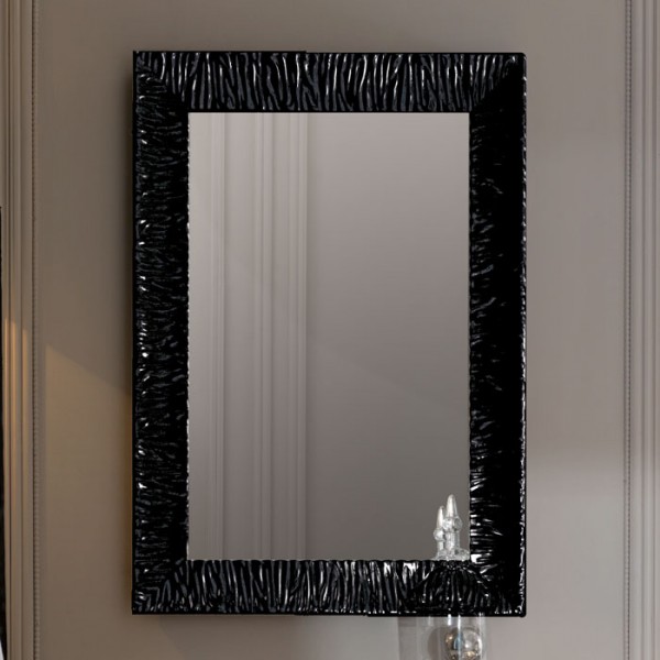 Зеркало RETRO 70х100 в деревянной раме. Покрытие "черный глянец" /736501/ 