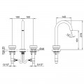 Maier Concrete 65005JNG FL BL Смеситель для раковины на три отверстия, матовый чёрный